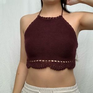 Pull&Bear Knit Halter Crop Top